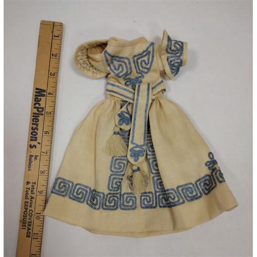 HANDMADE DOLL DRESS - GREEK KEY DESIGN