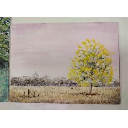 TWO CONSTANCE WILLIAMS ACRYLIC PAINTINGS ON CANVAS BOARD