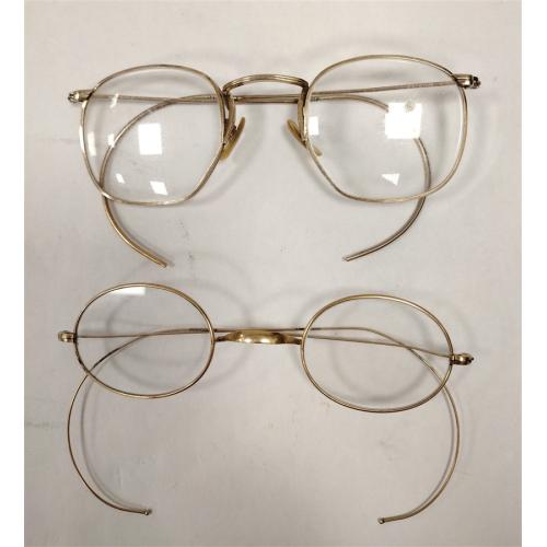 TWO PAIRS OF VINTAGE WIRE RIM EYEGLASSES