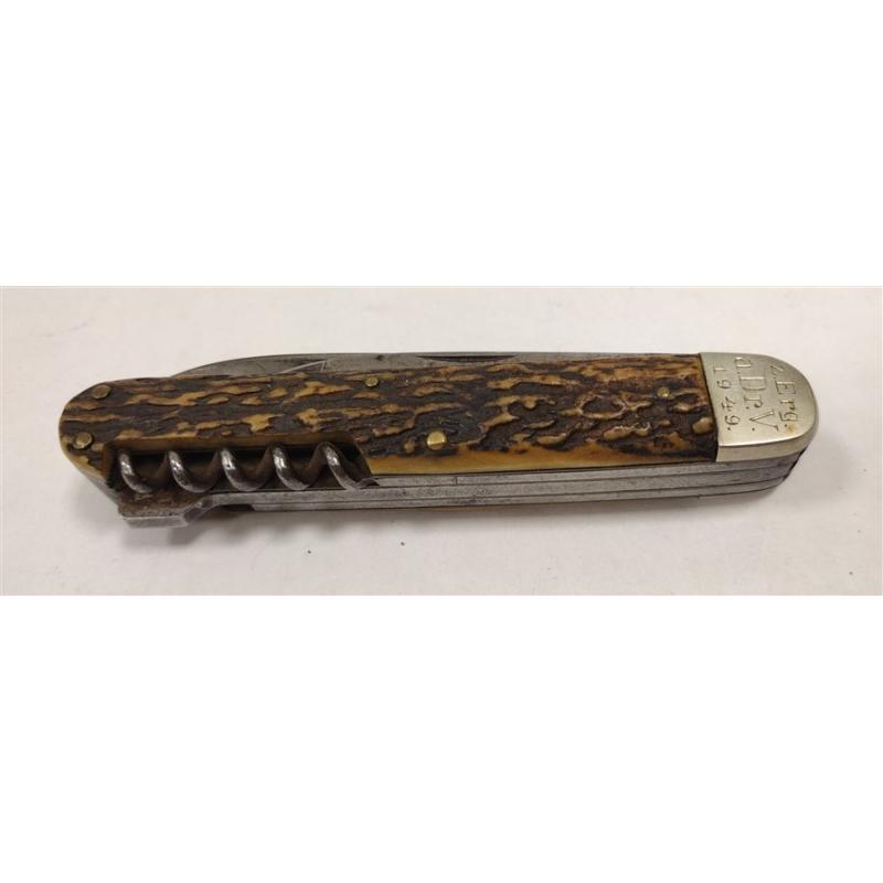 VINTAGE ANTON WINGER JR FOLDING KNIFE WITH THREE BLADES AND CORK SCREW