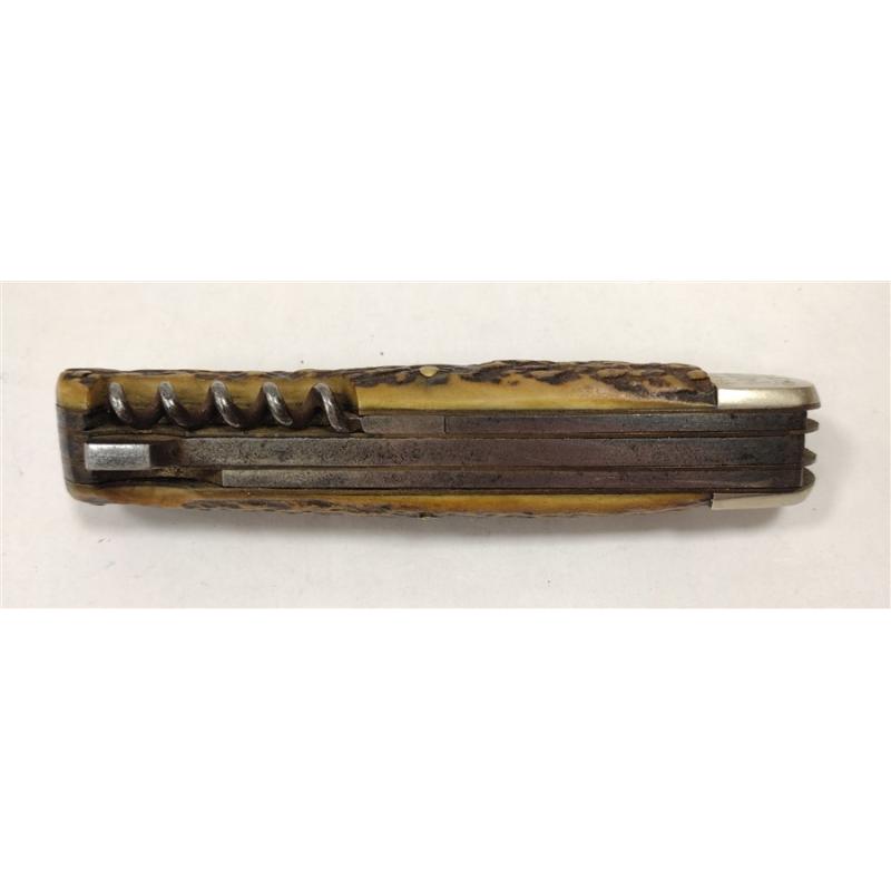 VINTAGE ANTON WINGER JR FOLDING KNIFE WITH THREE BLADES AND CORK SCREW