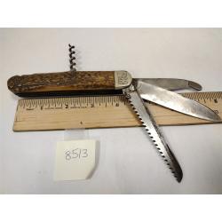 VINTAGE ANTON WINGER JR FOLDING KNIFE WITH THREE BLADES AND CORK SCREW