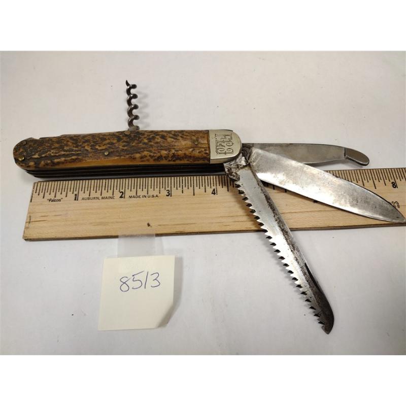 VINTAGE ANTON WINGER JR FOLDING KNIFE WITH THREE BLADES AND CORK SCREW