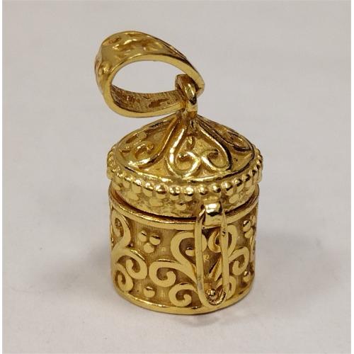 MINIATURE STERLING PENDANT THIMBLE SHAPED BOX
