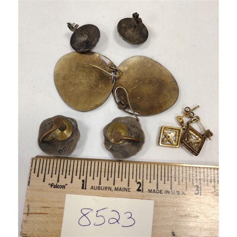 FOUR PAIRS OF VINTAGE STERLING EARRINGS