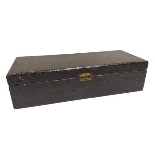 BLACK PAINTED WOOD GLOVE BOX