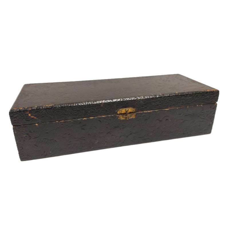 BLACK PAINTED WOOD GLOVE BOX