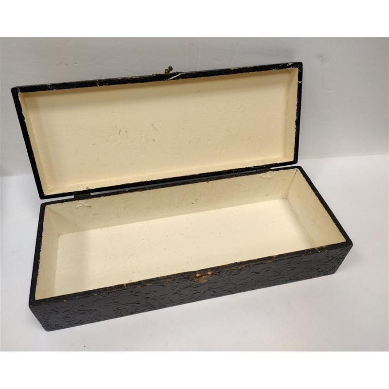 BLACK PAINTED WOOD GLOVE BOX