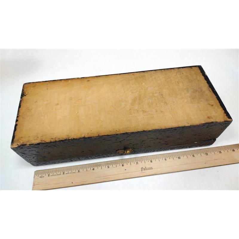 BLACK PAINTED WOOD GLOVE BOX