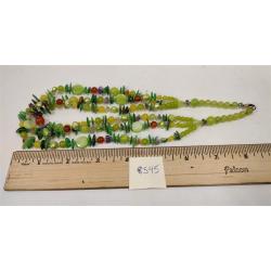 MULTISTRAND BOHO STYLE NECKLACE WITH PEARLS AND OTHER COLORED BEADS