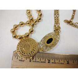 TWO CONTEMPORARY PENDANTS WITH CHAINS