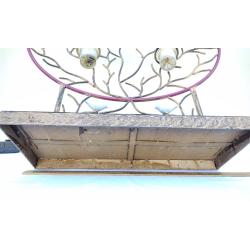 METAL CANDLE DISPLAY WITH BIRDS, GLASS INSERTS FOR CANDLES