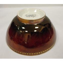 CARLTON WARE ROUGE ROYALE BOWL WITH CRANES AND WISTERIA
