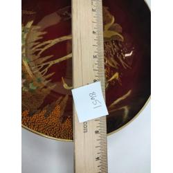 CARLTON WARE ROUGE ROYALE BOWL WITH CRANES AND WISTERIA