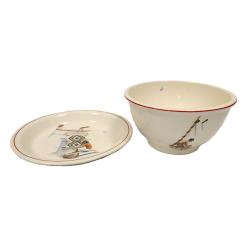 VINTAGE HOMER LAUGHLIN MEXICANA MIXING BOWL AND PLATTER