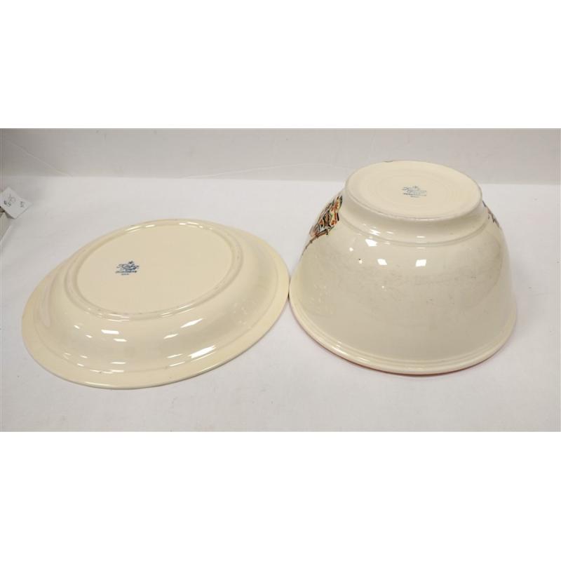 VINTAGE HOMER LAUGHLIN MEXICANA MIXING BOWL AND PLATTER