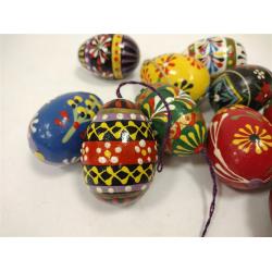 POLISH OR UKRAINIAN PISANKI PAINTED WOOD LIFE SIZE EGGS