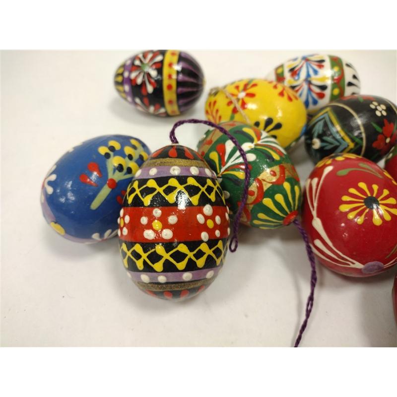 POLISH OR UKRAINIAN PISANKI PAINTED WOOD LIFE SIZE EGGS