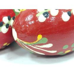 POLISH OR UKRAINIAN PISANKI PAINTED WOOD LIFE SIZE EGGS