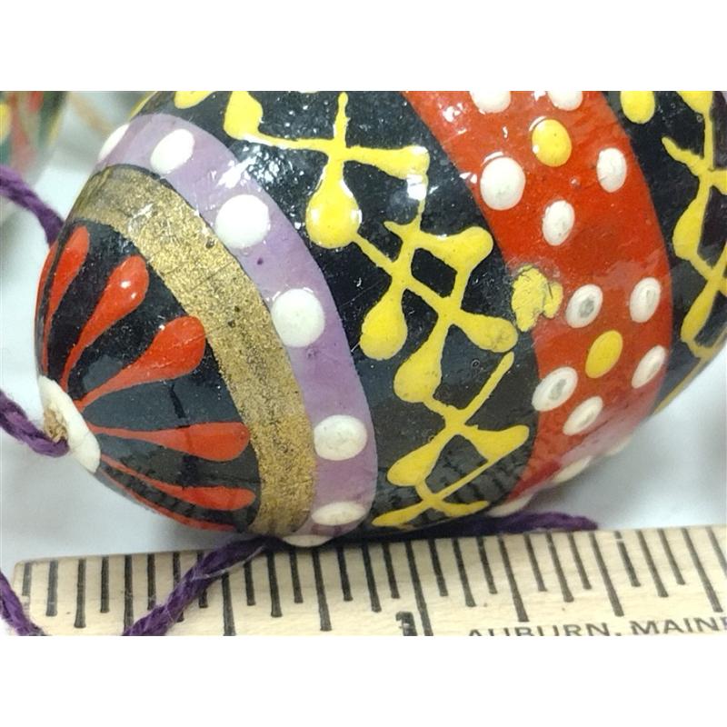 POLISH OR UKRAINIAN PISANKI PAINTED WOOD LIFE SIZE EGGS
