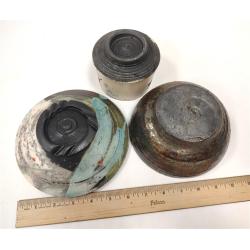 THREE UNIQUE POTTERY BOWLS