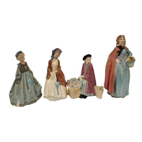 FOUR 1940'S & 50'S CHALKWARE FIGURINES