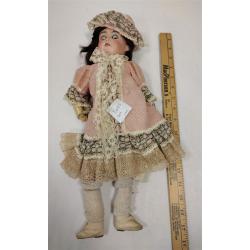 ANTIQUE GERMAN DOLL HEAD REPAIRED WITH WOOD & COMPOSTION BODY AND ARMS