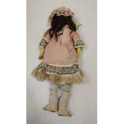 ANTIQUE GERMAN DOLL HEAD REPAIRED WITH WOOD & COMPOSTION BODY AND ARMS
