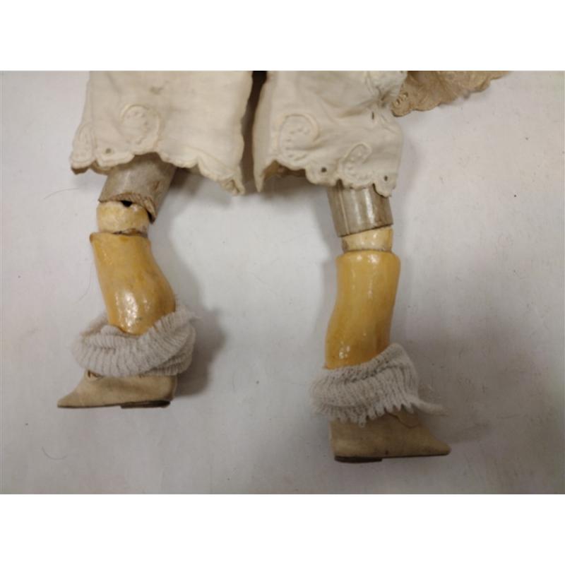 ANTIQUE GERMAN DOLL HEAD REPAIRED WITH WOOD & COMPOSTION BODY AND ARMS