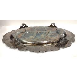THREE BARBOUR SILVER COMPANY SILVER PLATED GRAPE MOTIF SERVERS