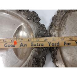 THREE BARBOUR SILVER COMPANY SILVER PLATED GRAPE MOTIF SERVERS