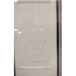 FRAMED EMBOSSED VIOLIN INTAGLIO