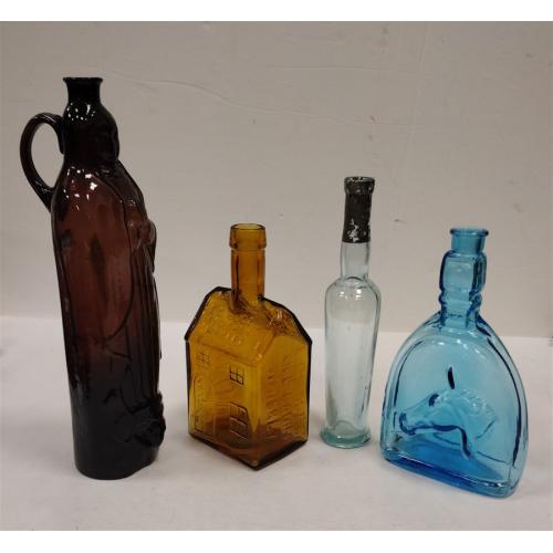 FOUR GLASS BOTTLES