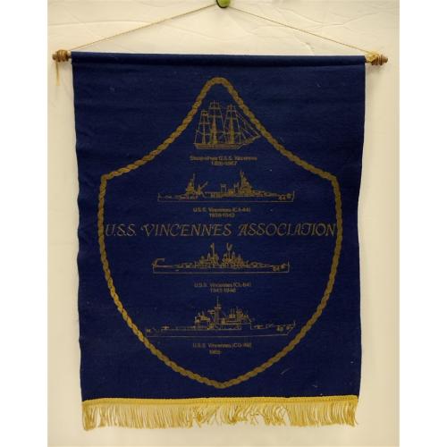 U.S.S. VINCENNES ASSOCIATION 1985 FELT BANNER