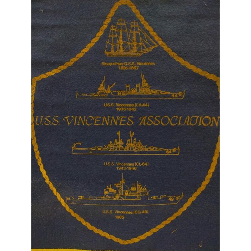 U.S.S. VINCENNES ASSOCIATION 1985 FELT BANNER