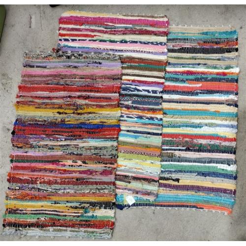 THREE SMALL RAG RUGS