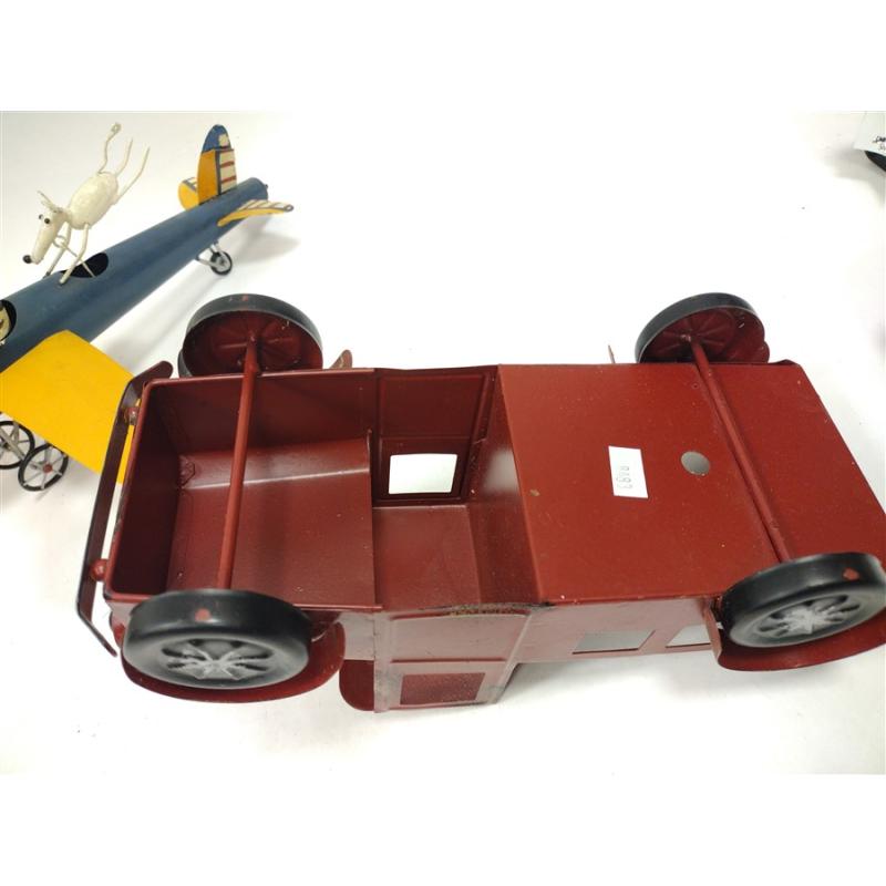 CONTEMPORARY METAL MODEL AIRPLANE WHIRLIGIG AND A TRUCK PLANTER