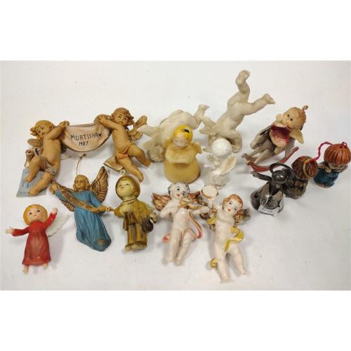 COLLECTION CHERUB FIGURES AND ORNAMENTS