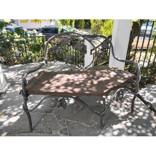 BRONZED GRAPE MOTIF GARDEN BENCH