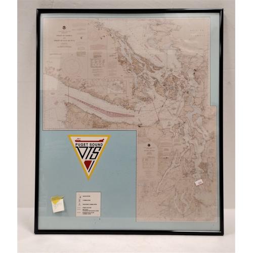 PRINT OF NAUTICAL CHART ON POSTER BOARD WITH R. O. MALIN NW ART WORK