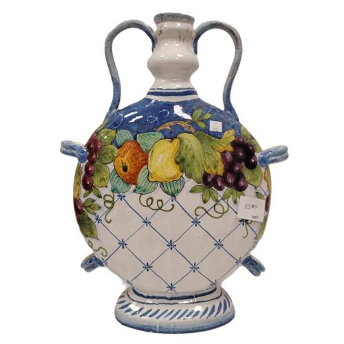 ITALIAN LARGE FLASK FORM TERRA COTTA FLOOR VASE