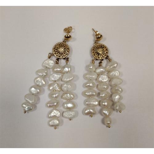 PAIR OF BAROQUE PEARL DANGLE EARRINGS