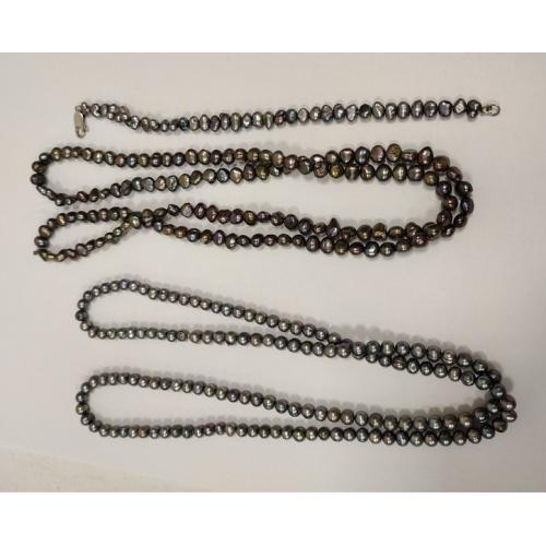 TWO PEARLS NECKLACES AND ONE BRACELET