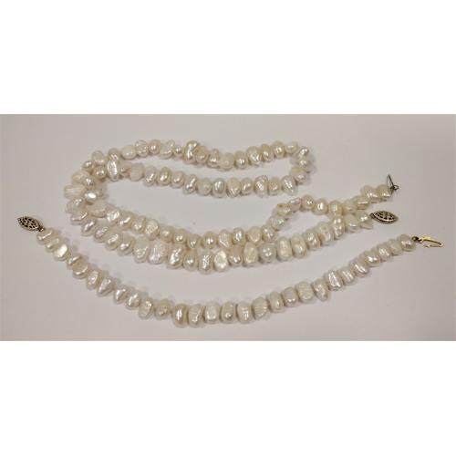 BAROQUE PEARL NECKLACE AND BRACELET