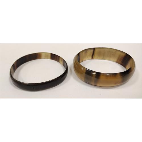 TWO VINTAGE HORN BRACELETS