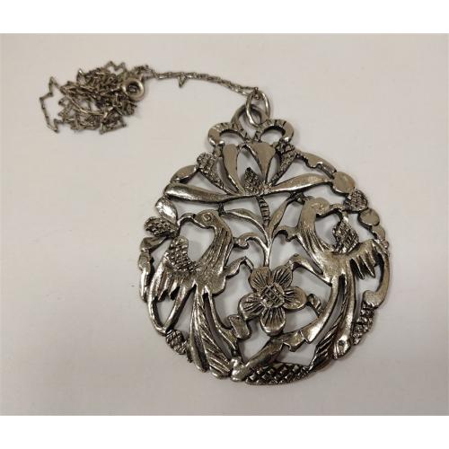 DOUBLE PHOENIX 2.25" PENDANT ON CHAIN