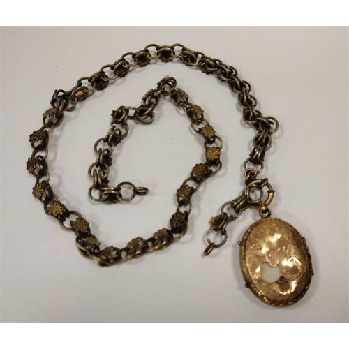 AS IS 19TH CENTURY LOCKET WITH CHAIN