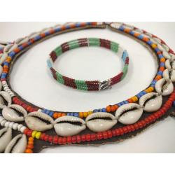 AFRICAN MAASAI NECKLACE AND EARRINGS SET