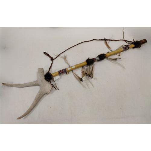 CONTEMPORARY BEADED NATIVE AMERICAN DANCE STICK