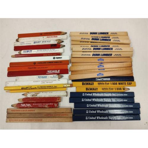 COLLECTION OF NEW AND OLD STOCK CARPENTERS PENCILS